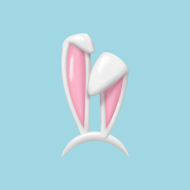 Vektor lustige 3d-cartoon-kaninchenohrenband für kostümdesign vektorillustration von osterkaninchen oder kaninchen