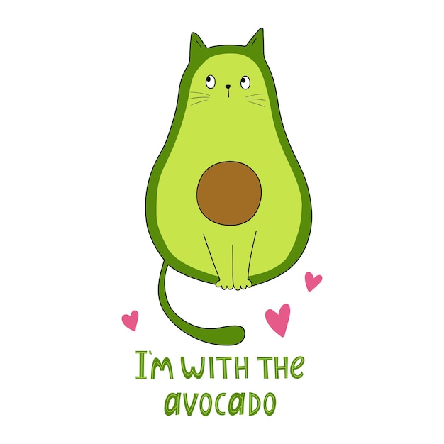 Lustige avocado-vektor-illustration gut für poster t-shirts postkarten