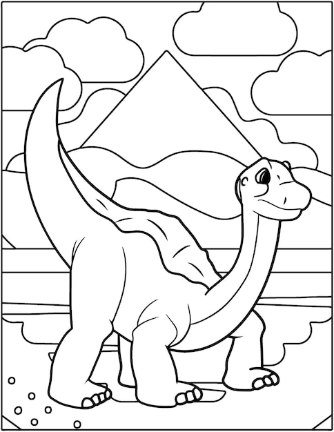 Vektor lustige cartoon-dinosaurier-malvorlagen