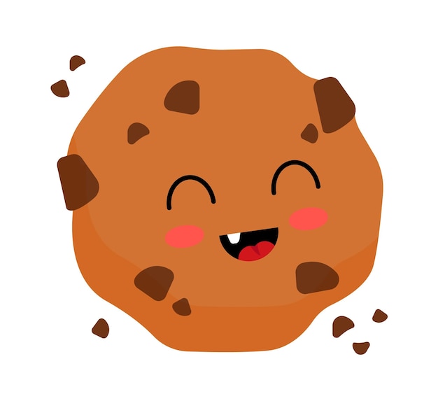 Lustige Cartoon-Plätzchen Süßes Essen Symbol Vektor-Illustration