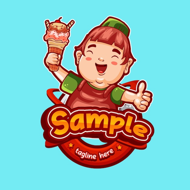 Lustige charakterillustrations-eiscreme