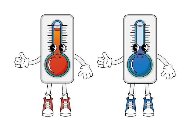 Vektor lustige figur im retro-stil vektorillustration isoliert auf weißem hintergrund