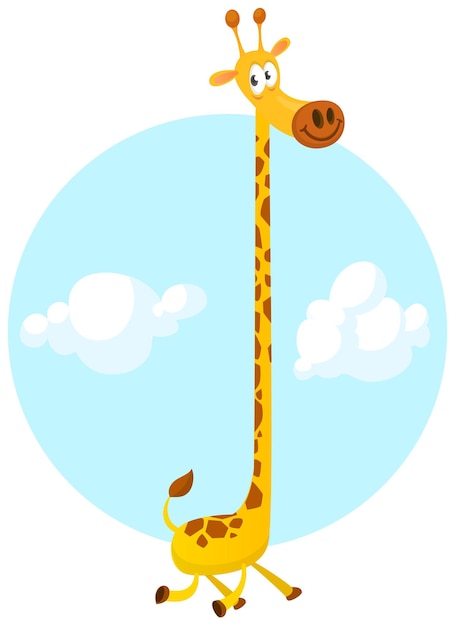 Vektor lustige giraffe cartoon-design vektor-illustration isoliert auf weiss