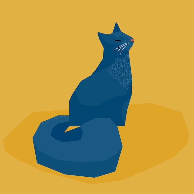 Lustige Katzenkartenvorlage Abstrakte, kreative, moderne Illustration für Design, Plakat, Karte, Einladung, Tasche, Druckerei, Werbung usw