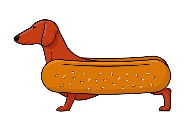 Lustige weiner-hund-vektor-illustration