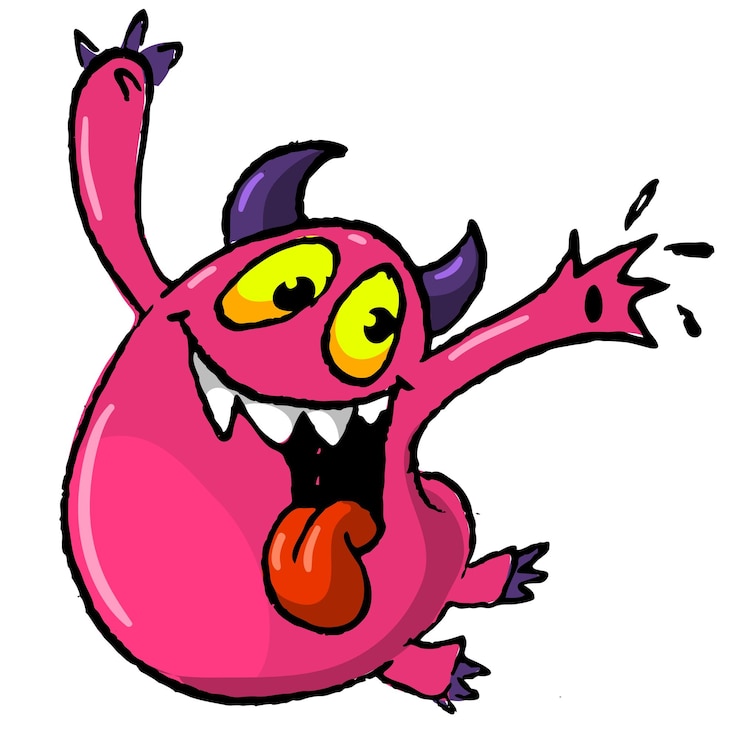 Vektor lustige zeichentrick-monster-kreatur vector halloween-illustration