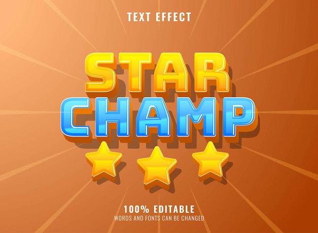 Lustiger 3D-Star-Champion-Texteffekt