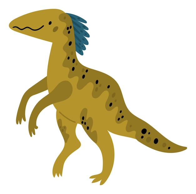 Lustiger Dino Süßer lächelnder Velociraptor im handgezeichneten Stil