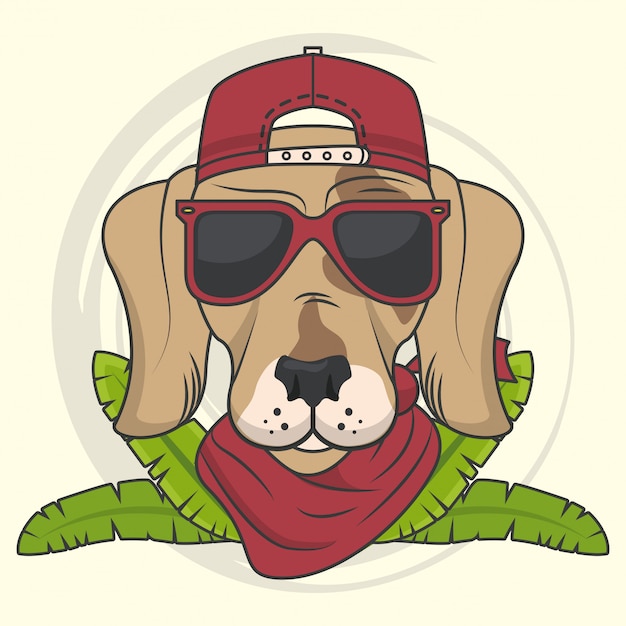 Lustiger hund mit sonnenbrille coolen stil