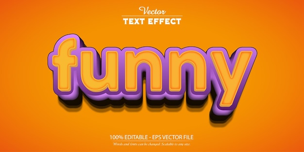 Lustiger ltext-effekt editierbarer textstil in oranger und violetter farbe