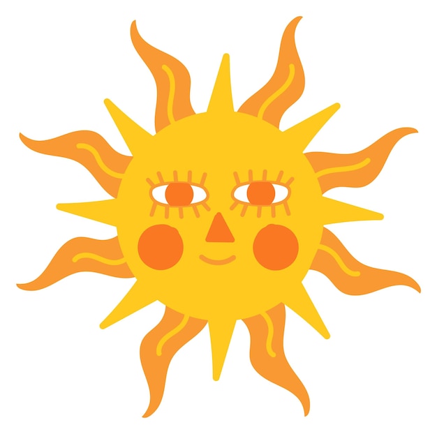Lustiger Sonnencharakter Hitzesymbol Fröhlicher Sommer