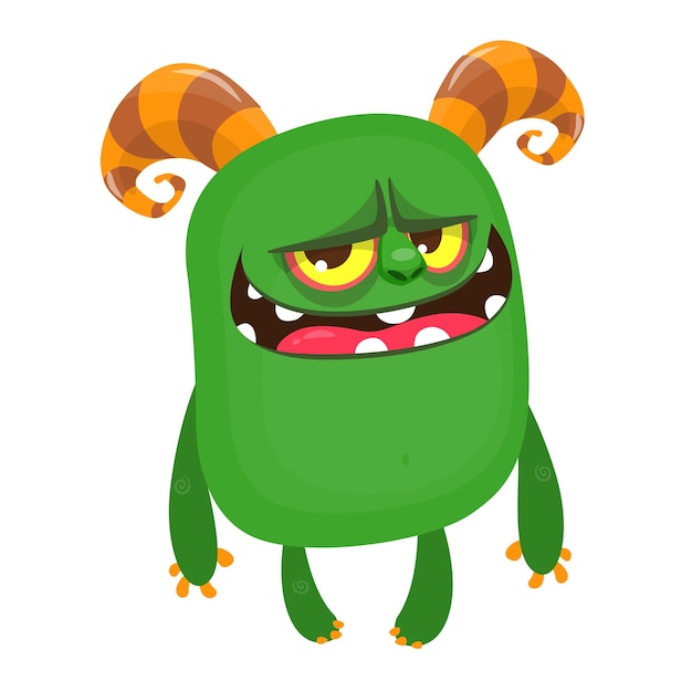 Vektor lustiges cartoon-monster. vektor-charakter-design, halloween-illustration