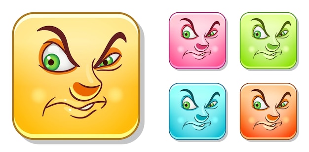 Lustiges emoji-gesicht, das ekel empfindet. cartoon-comic-gesicht in lebendigen farben.