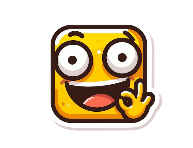 Lustiges Emoji mit tollem Aufkleberdesign