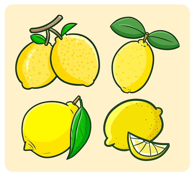 Lustiges frisches Zitronenset