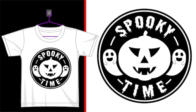 Vektor lustiges halloween-gruselzeitmonogramm für kinder-t-shirt-design-grafikvektor