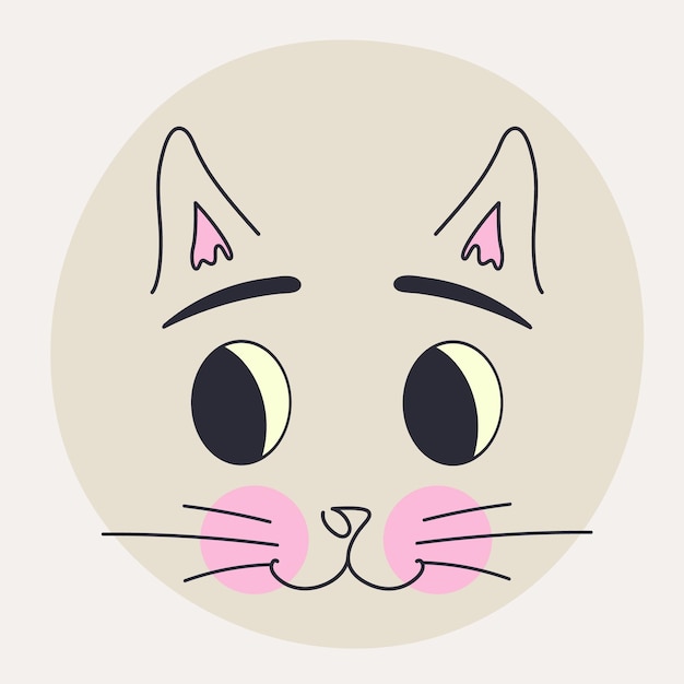 Lustiges Katzengesicht abstrakte Persönlichkeit Maskottchen Design lustiges Gesicht niedlich iconx9