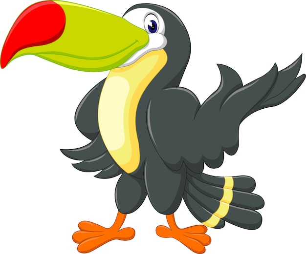 Lustiges vogel toucan der karikatur der illustration