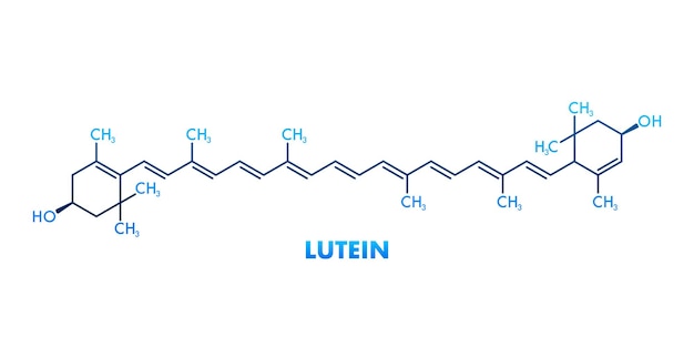 Vektor lutein-formel lutein-gelborange-pflanzenpigmentmolekül