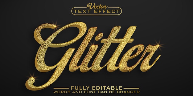 Luxuriöse bearbeitbare Texteffektvorlage mit Glitzer