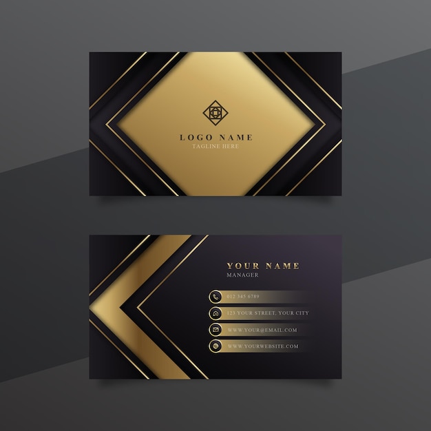 Luxuriöse goldene geometrische Visitenkartenvorlage