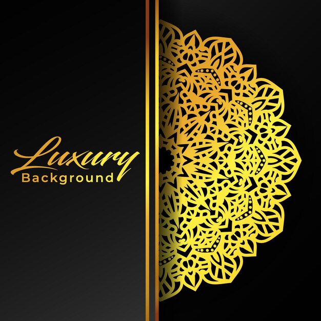 Luxuriöse goldene Gradienten-Mandala-Hintergrund-Vektorverzierung