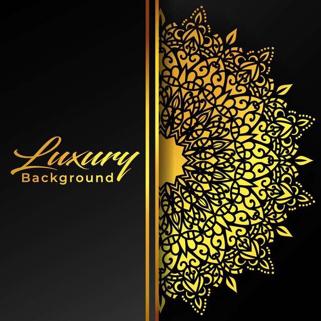 Luxuriöse goldene Gradienten-Mandala-Hintergrund-Vektorverzierung