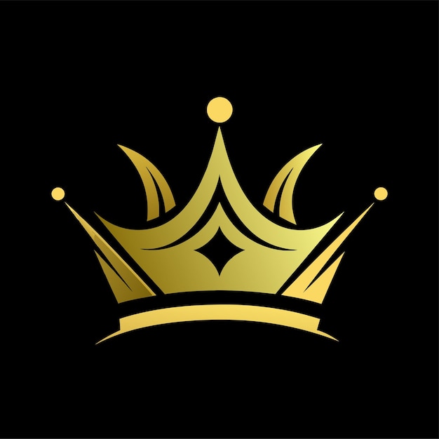 luxuriöse goldene Krone Logo-Design-Konzept