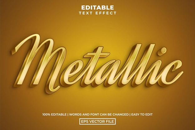 Vektor luxuriöse goldene metallische text-stil bearbeitbare text-effekt-vorlage