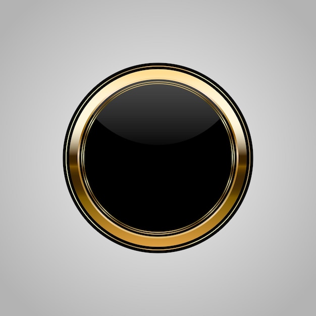 Luxuriöse goldschwarze Abzeichen und Etiketten Retro-Vintage-Zirkel-Abzeichen-Design