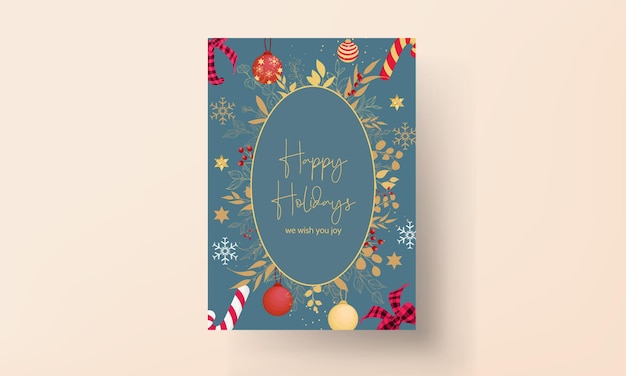 luxuriöse handgezeichnete frohe weihnachtskarte