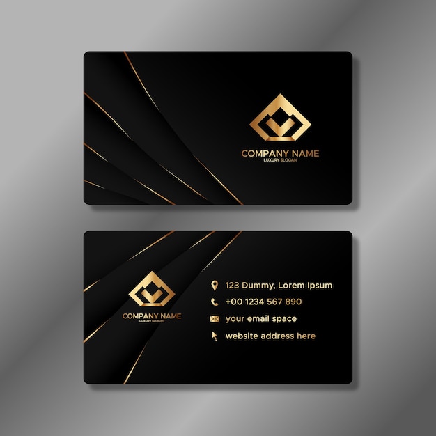 Luxuriöse schwarz-goldene Geschäftsausweise