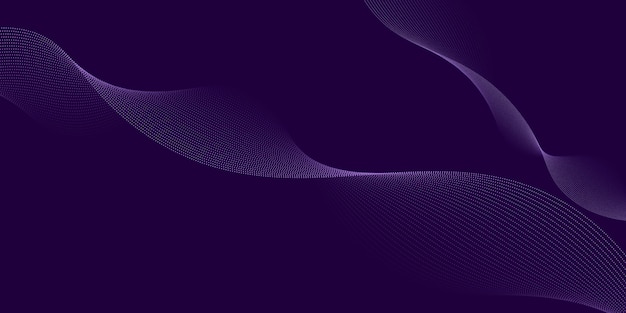 Luxuriöse Violettpartikel-Flow-Textur in einem dynamischen Wellenmuster, geeignet für stilvolle Tapeten