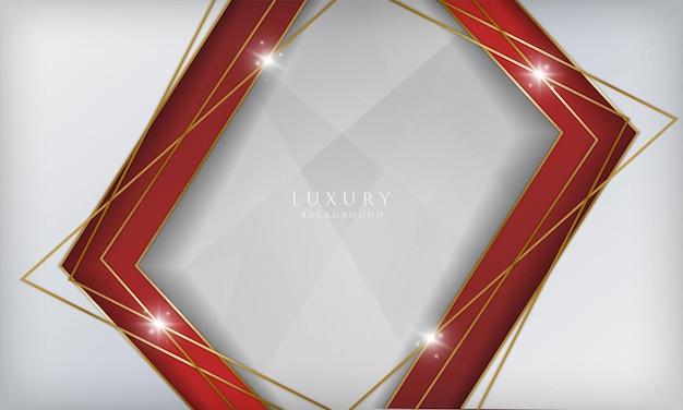 Luxuriöser abstrakter rot-weißer Hintergrund mit goldenen Linien funkeln Moderne Designvorlage