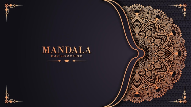 Vektor luxuriöser dekorativer mandala-designhintergrund in goldfarbenem premium-vektor