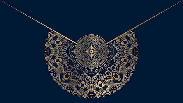 Luxuriöser dekorativer Mandala-Designhintergrund mit goldenem Arabeskenmuster im Oststil