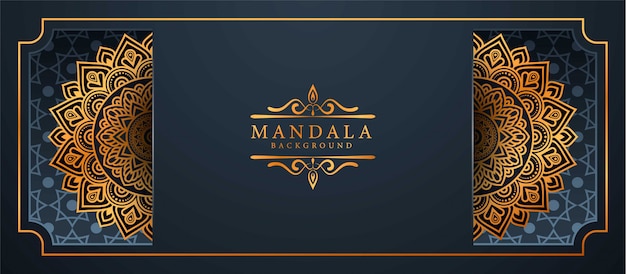 Luxuriöser dekorativer mandala-hintergrund in goldfarbe