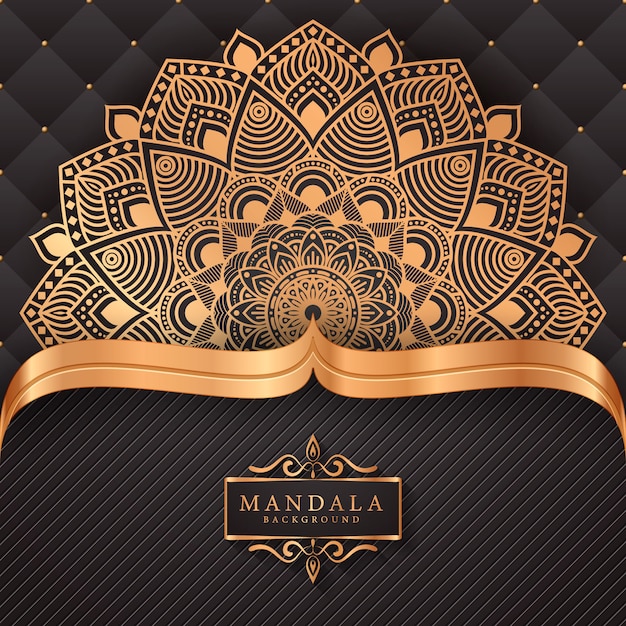 Luxuriöser dekorativer Mandala-Hintergrund in Goldfarbe