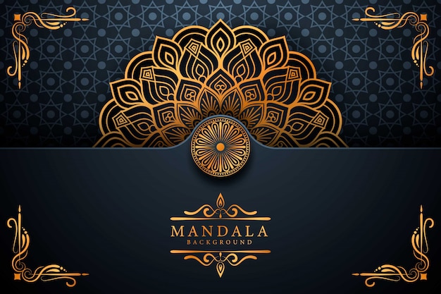 Luxuriöser dekorativer mandala-hintergrund in goldfarbe
