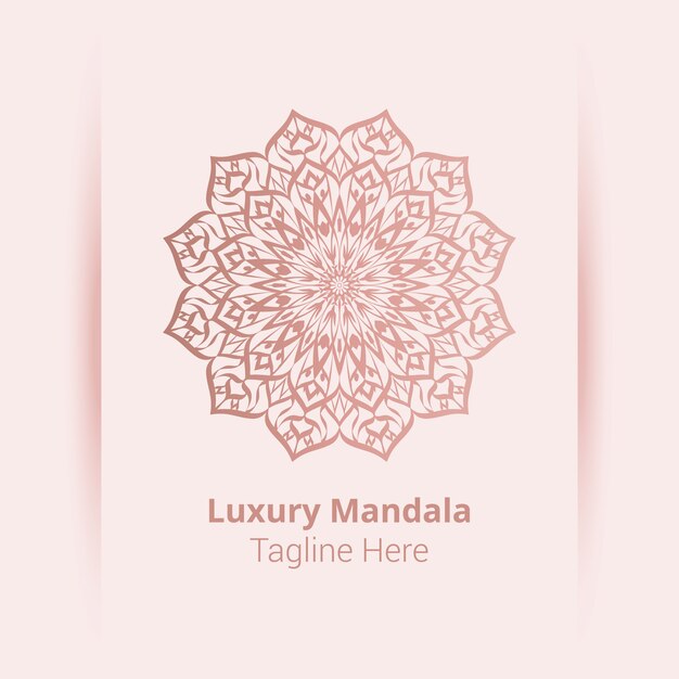 Luxuriöser dekorativer mandala-logohintergrund, arabeskenart.