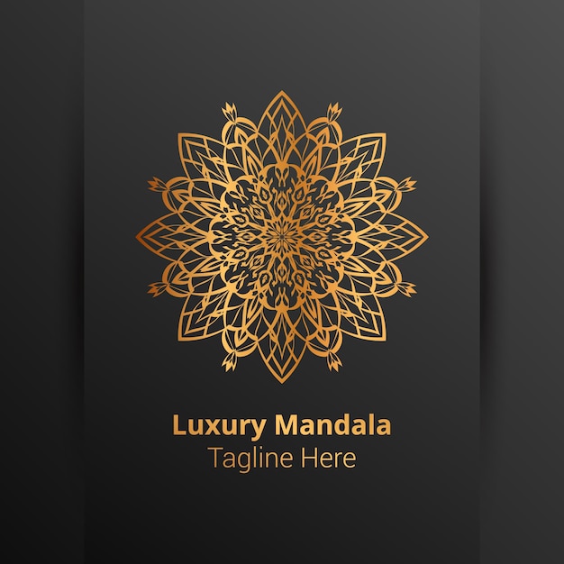 Luxuriöser dekorativer mandala-logohintergrund, arabeskenart.