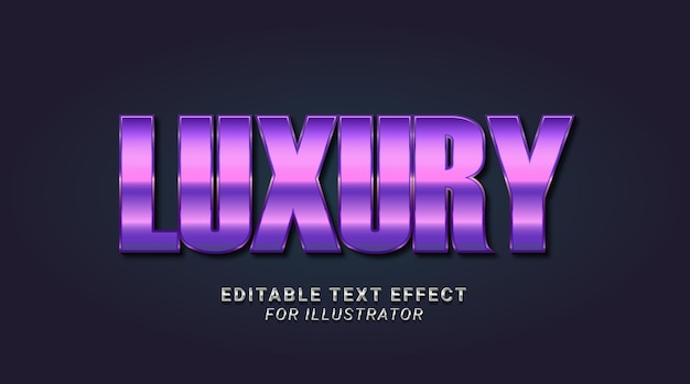 Luxuriöser editierbarer illustrator-textstil aus metall