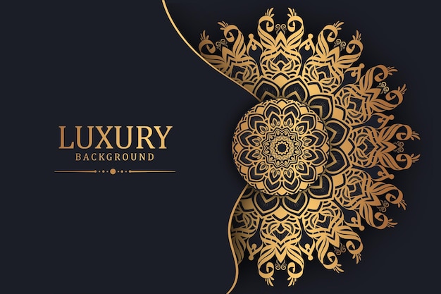 Luxuriöser goldener dekorativer mandala-designhintergrund premium-vektor