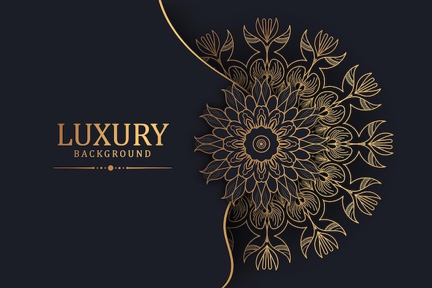 Luxuriöser goldener dekorativer mandala-designhintergrund premium-vektor