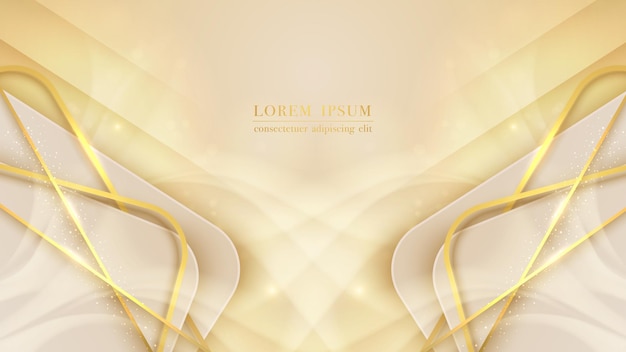 Luxuriöser hintergrund mit goldenen linienelementen und glitzernder lichteffektdekoration