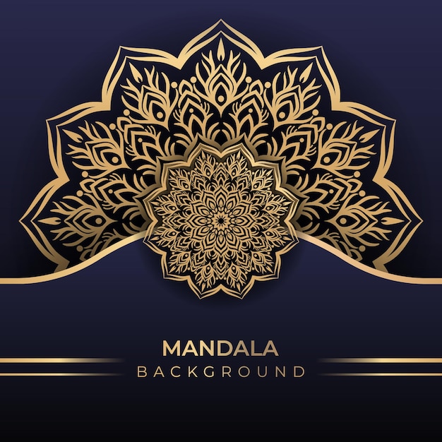 Luxuriöser islamischer mandala-kunsthintergrund im goldenen farbstil