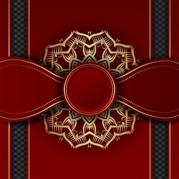 Luxuriöser mandala-hintergrund in rot und gold, vektordesign