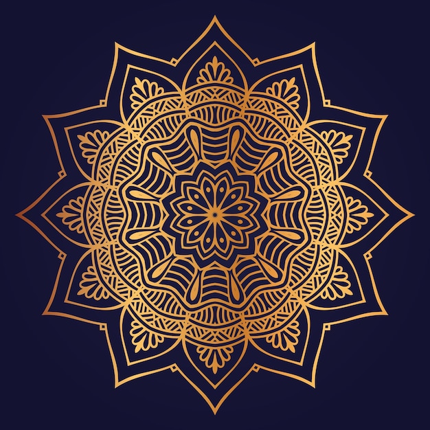 Luxuriöser Mandala-Hintergrund mit goldener Arabeskendekoration im arabischen islamischen Oststil