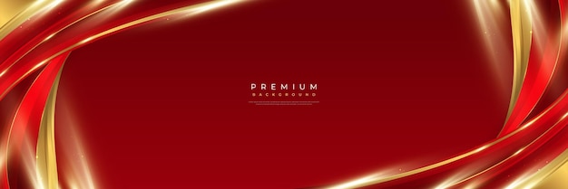 Luxuriöser und eleganter roter und goldener hintergrund mit goldenem licht und papierschnitt-stil kann für formelle einladungs- oder zertifikatsdesigns für award-bannerkarten-nominierungszeremonien verwendet werden