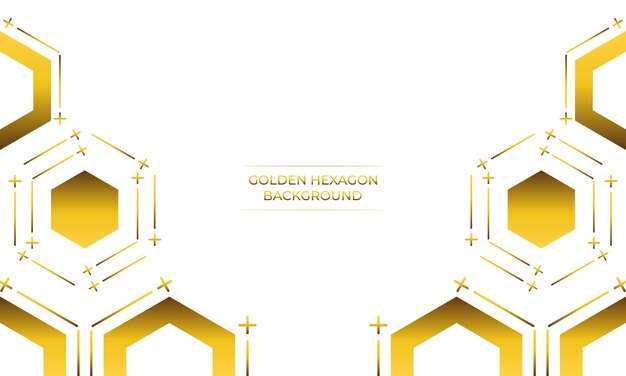 luxuriöser weißer Hintergrund mit goldenem Sechseck-Design